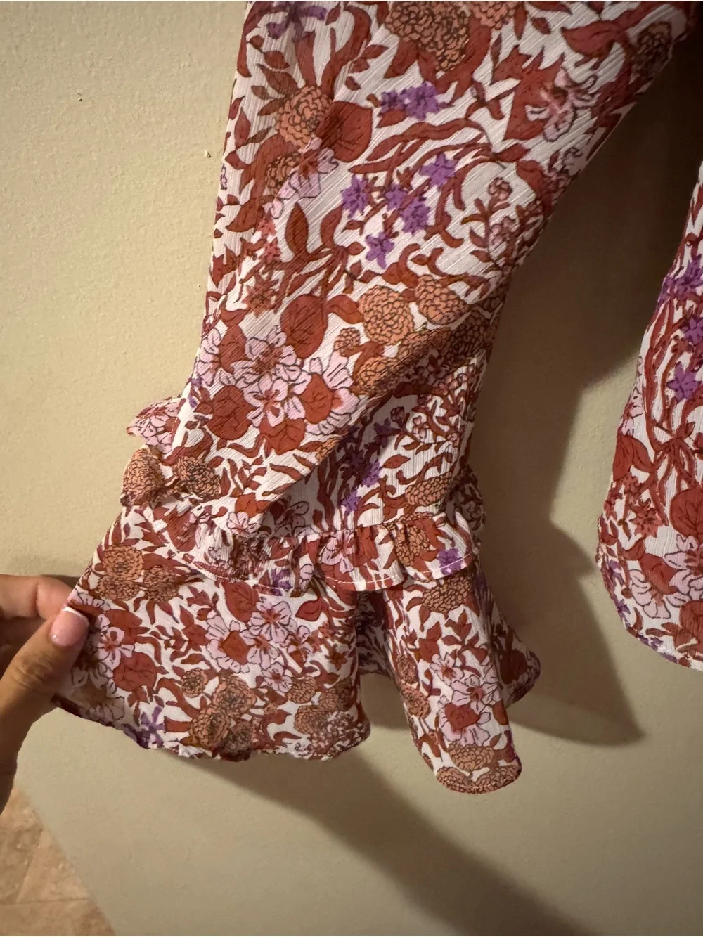 J.Crew Ruffle Crinkle Chiffon Top in Fête Floral - size medium